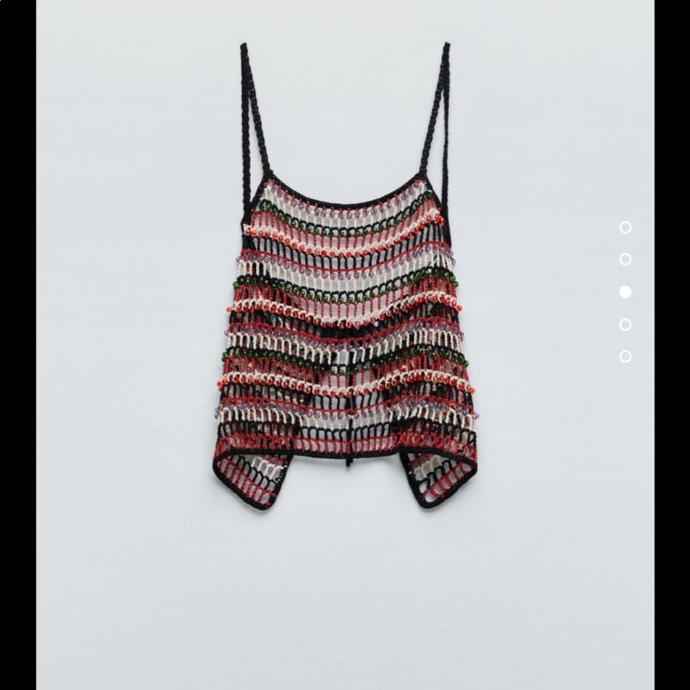 NWT Zara Beaded crochet shirt - Picture 3 of 10